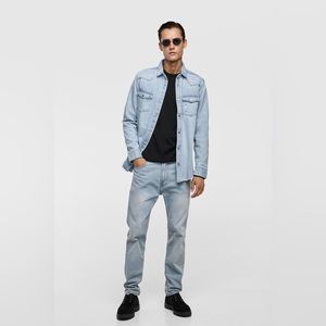 Distressed Denim Men’s Shirt